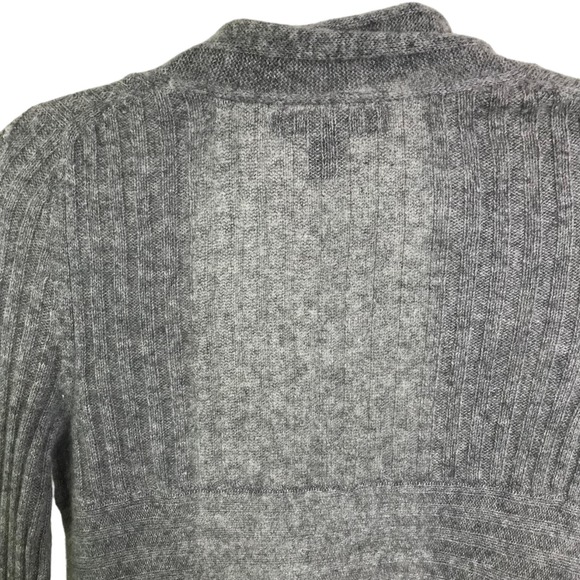 White House Black Market Women's Cardigan Gray Cabled Shawl Collar Coverup Sz XS - Picture 11 of 14